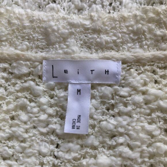 Leith Sweater Ivory White Round Neck Long Sleeve Acrylic Pullover Women's Medium - Picture 8 of 10